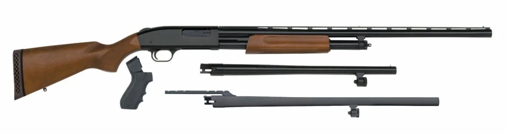 This is the Mossberg-500-Field-Security-Pump-Action-Shotgun